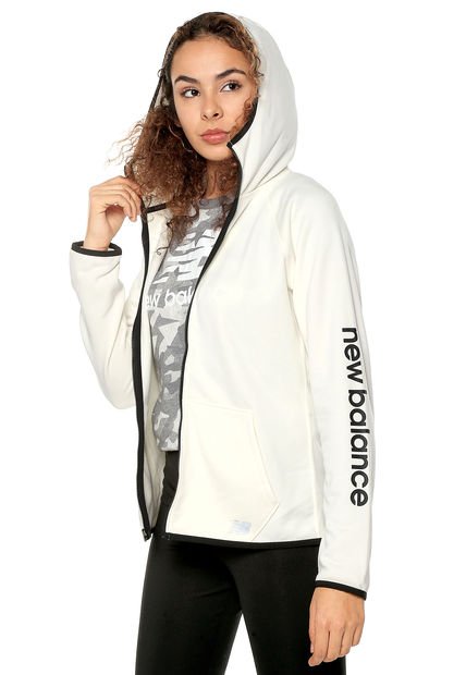Chaqueta Blanco Hueso-Negro New Balance Nb Corefleecen Fz