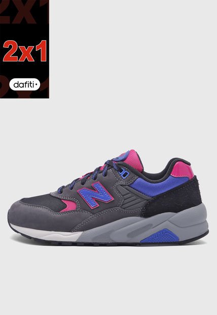 Tenis Lifestyle Gris-Fucsia-Azul Púrpura new balance 580