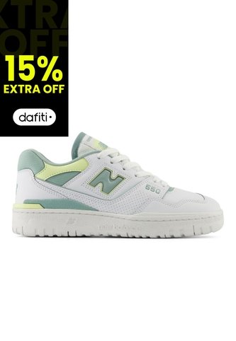 Tenis New Balance 550 Mujer-Blanco/Verde New Balance