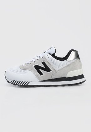 Tenis Lifestyle Blanco-Gris-Negro New Balance 574