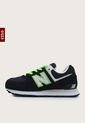 Tenis Lifestyle Negro-Verde Neón-Blanco New Balance Kids 574 de New Balance