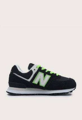 Tenis Lifestyle Negro-Verde Neón-Blanco New Balance Kids 574