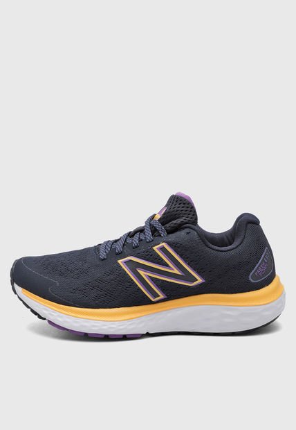 Tenis Running Azul-Naranja Neón-Violeta New Balance Fresh Foam 680v7