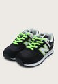 Tenis Lifestyle Negro-Verde Neón-Blanco New Balance Kids 574 de New Balance