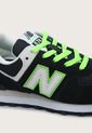 Tenis Lifestyle Negro-Verde Neón-Blanco New Balance Kids 574 de New Balance