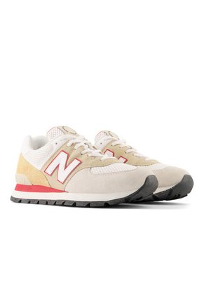 Tenis New Balance 574 Color Beige - Rojo Para Hombre