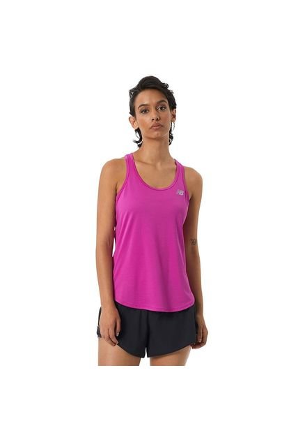 Camiseta Esqueleto New Balance Accelerate Para Mujer-Fucsia