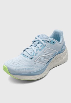 Tenis Running Celeste-Blanco-Verde Neón New Balance Fresh Foam 680 v8