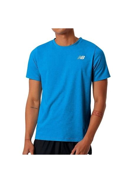 Camiseta New Balance Heathertech Tee Para Hombre-Azul