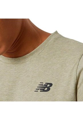 Camiseta New Balance Heathertech Tee Para Hombre-Beige