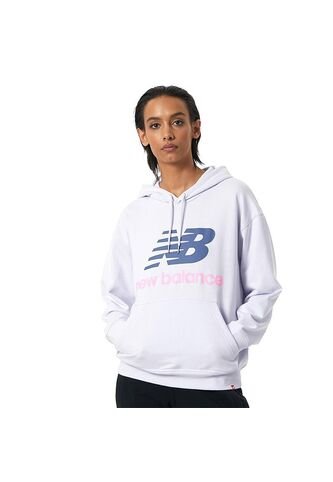Hoodie New Balance Essentials Para Mujer-Blanco/Morado New Balance