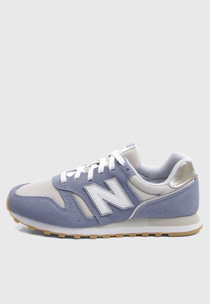 Tenis Lifestyle Azul Grisáceo-Beige-Dorado New Balance 373