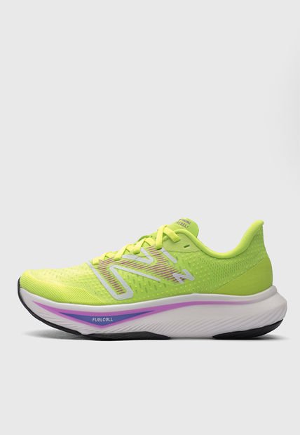 Tenis Running Amarillo Neón-Blanco-Violeta new balance Fuelcell Rebel v3