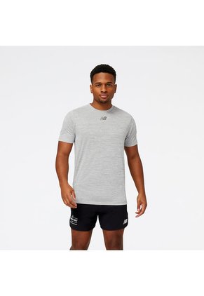 Camisa Tshit New Balance Impact Run Original Gris Hombre