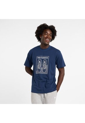 Camisa Tshirt Marca New Balance Relaxed 550 Azul Hombre