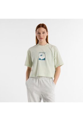 Camisa Tshirt Marca New Balance Relaxed 550 Verde Mujer