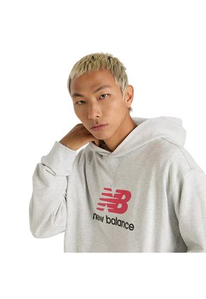 Hoodie New Balance Originales French Terry Gris Para Hombres