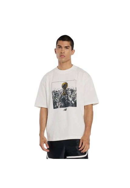 Camisa Deportiva New Balance Originales Hoops Blanco Hombres