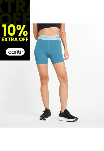 Pantaloneta New Balance Original Sleek High Rise5 Azul Mujer New Balance