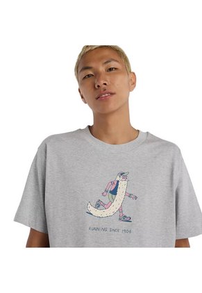 Camisa Deportiva New Balance Originales Graphics Gris Hombre
