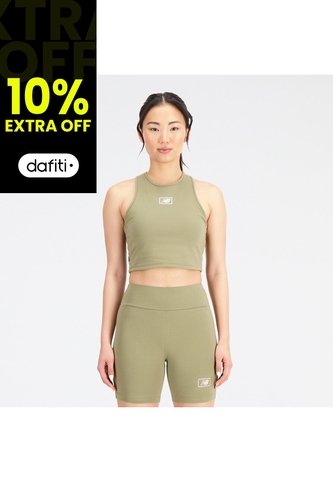 Top Marca New Balance Essentials Bra Original Verde Mujer New Balance