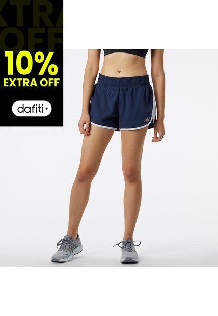 Pantaloneta Marca New Balance Original Accelerate Azul Mujer