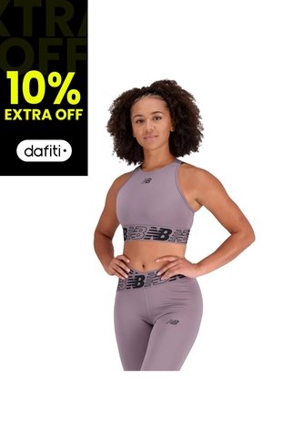 Top New Balance Original Relentless Crop Bra Lila Para Mujer New Balance