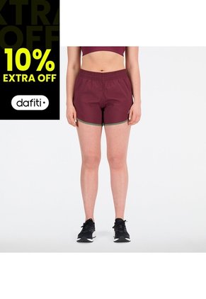 Pantaloneta New Balance Original Accelerate 5" Rojo Mujer