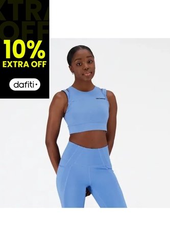 Top New Balance Original Shape Shield Crop Bra Azul Mujer New Balance