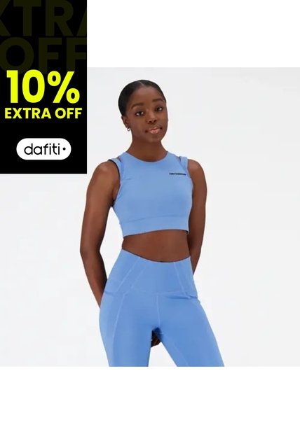 Top New Balance Original Shape Shield Crop Bra Azul Mujer