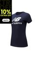 Camiseta New Balance Essentials Stacked Para Mujer-Azul de New Balance