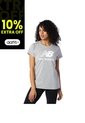 Camiseta New Balance Essentials Stacked Para Mujer-Gris de New Balance