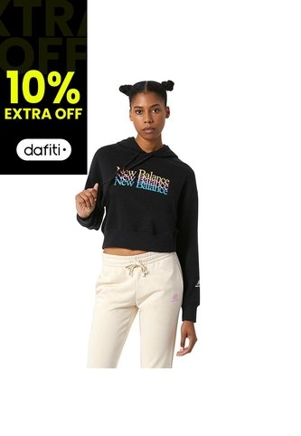 Hoodie New Balance Essentials Celebrate Para Mujer-Negro New Balance