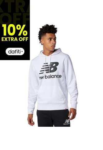 Hoodie New Balance Essentials Para Hombre-Blanco New Balance