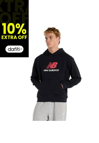 Hoodie New Balance Athletics French Terry Negro Para Hombre New Balance