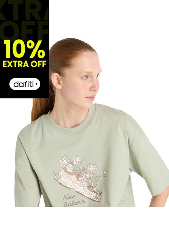 Camisa Deportiva New Balance Original FlowerShoe Verde Mujer New Balance