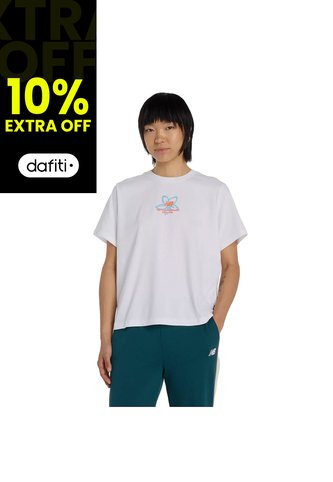 Camisa Deportiva New Balance Originals Graphics Blanco Mujer New Balance