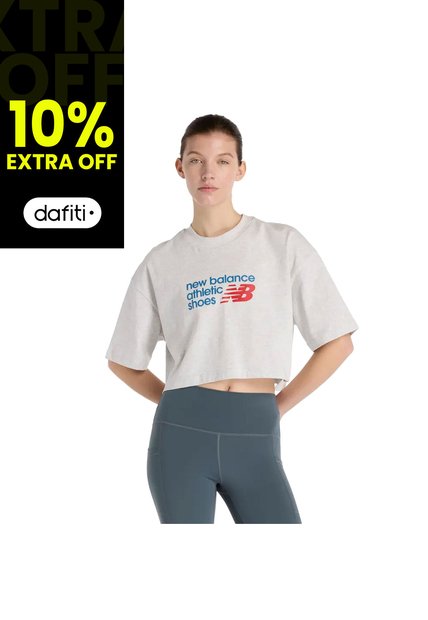 Camisa Deportiva New Balance Original PremiumLogo Gris Mujer