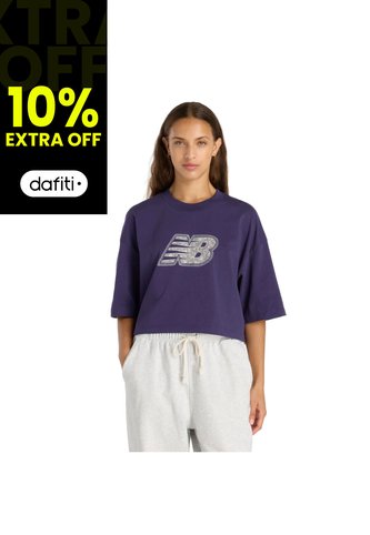 Camisa Deportiva New Balance Originals Graphics Morado Mujer New Balance