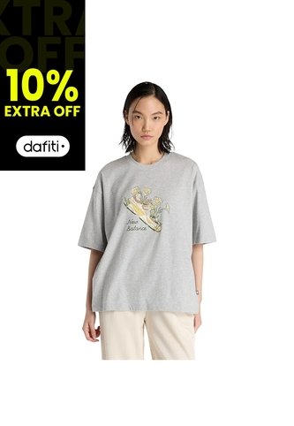 Camisa Deportiva New Balance Original Flower Shoe Gris Mujer New Balance