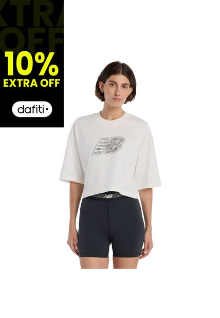 Camisa Deportiva New Balance Originals Graphics Blanco Mujer