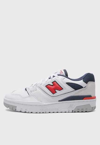 Tenis Lifestyle Blanco-Rojo-Azul Navy new balance 550