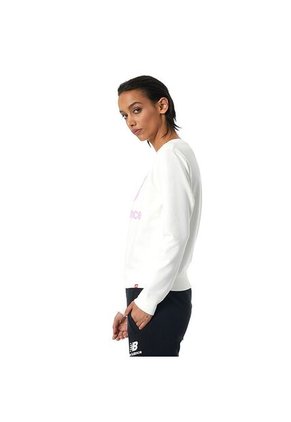 Sueter New Balance Essentials Crew Para Mujer-Blanco