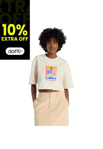 Camisa Deportiva New Balance Originals Athletics Beige Mujer New Balance