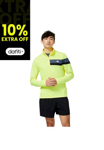 Camiseta New Balance Accelerate HalfZip Amarillo Para Hombre New Balance