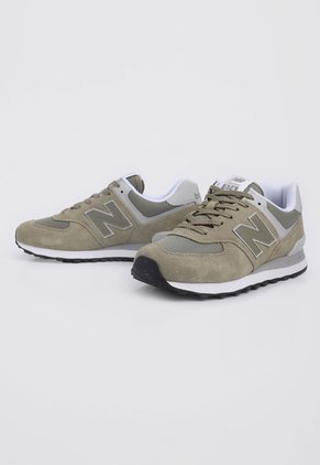 Tenis Lifestyle Verde Oliva-Blanco-Gris New Balance 574