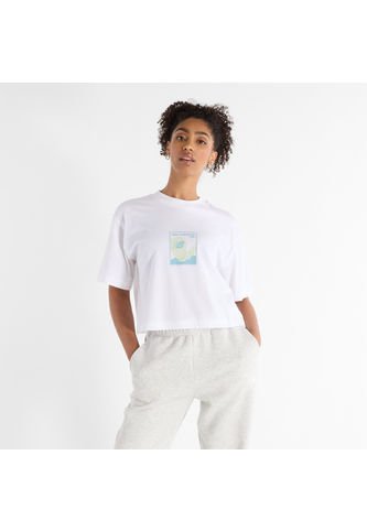 Camisa Tshirt Marca New Balance Relaxed 550 Blanco Mujer New Balance