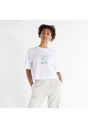 Camisa Tshirt Marca New Balance Relaxed 550 Blanco Mujer