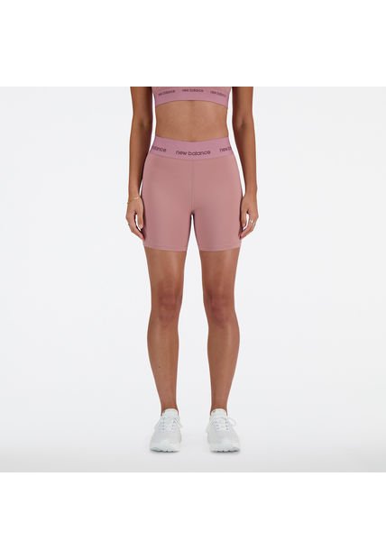 Pantaloneta New Balance Original Tiro Alto Rosa Para Mujer