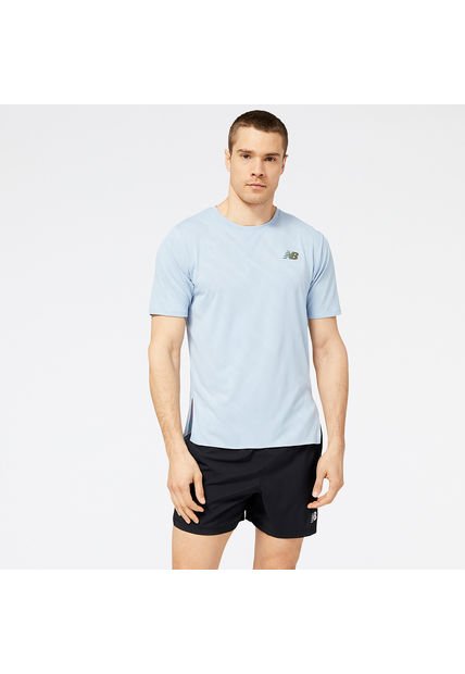 Camisa Deportiva New Balance Original Q Speed Azul Hombre